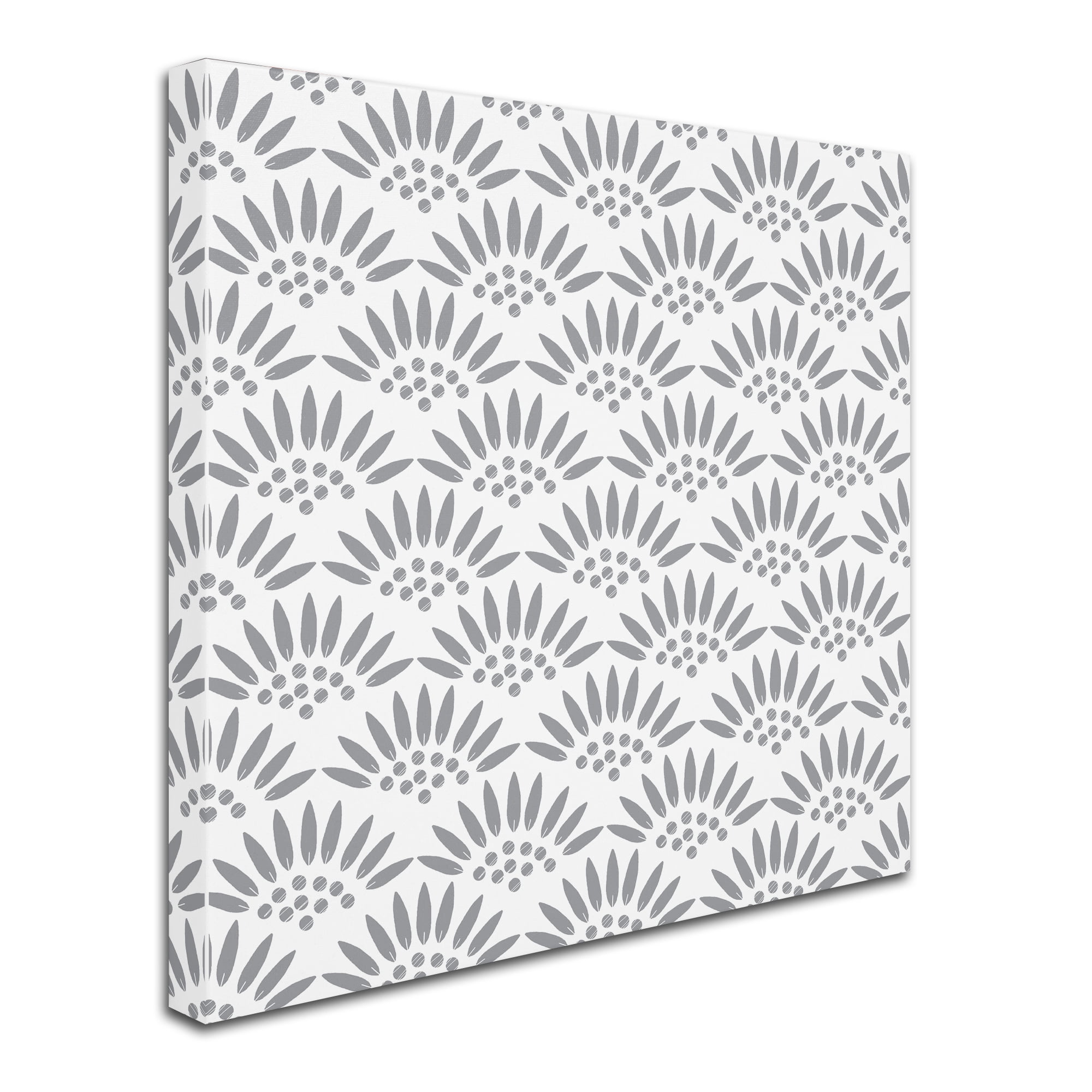 Trademark Fine Art 'Geo Petal White Grey' Canvas Art by Jyotsna Warikoo