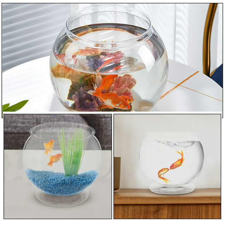 Fish bowl 1 Set of Fish Bowl Plastic Transparent Small Aquarium Small Goldfish  Fish Tank with Stand 