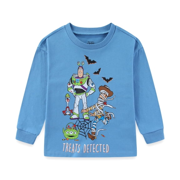 Disney Toy Story Buzz Lightyear Woody Halloween Crewneck Pullover Sweatshirt (Boys), Sizes 2T-6