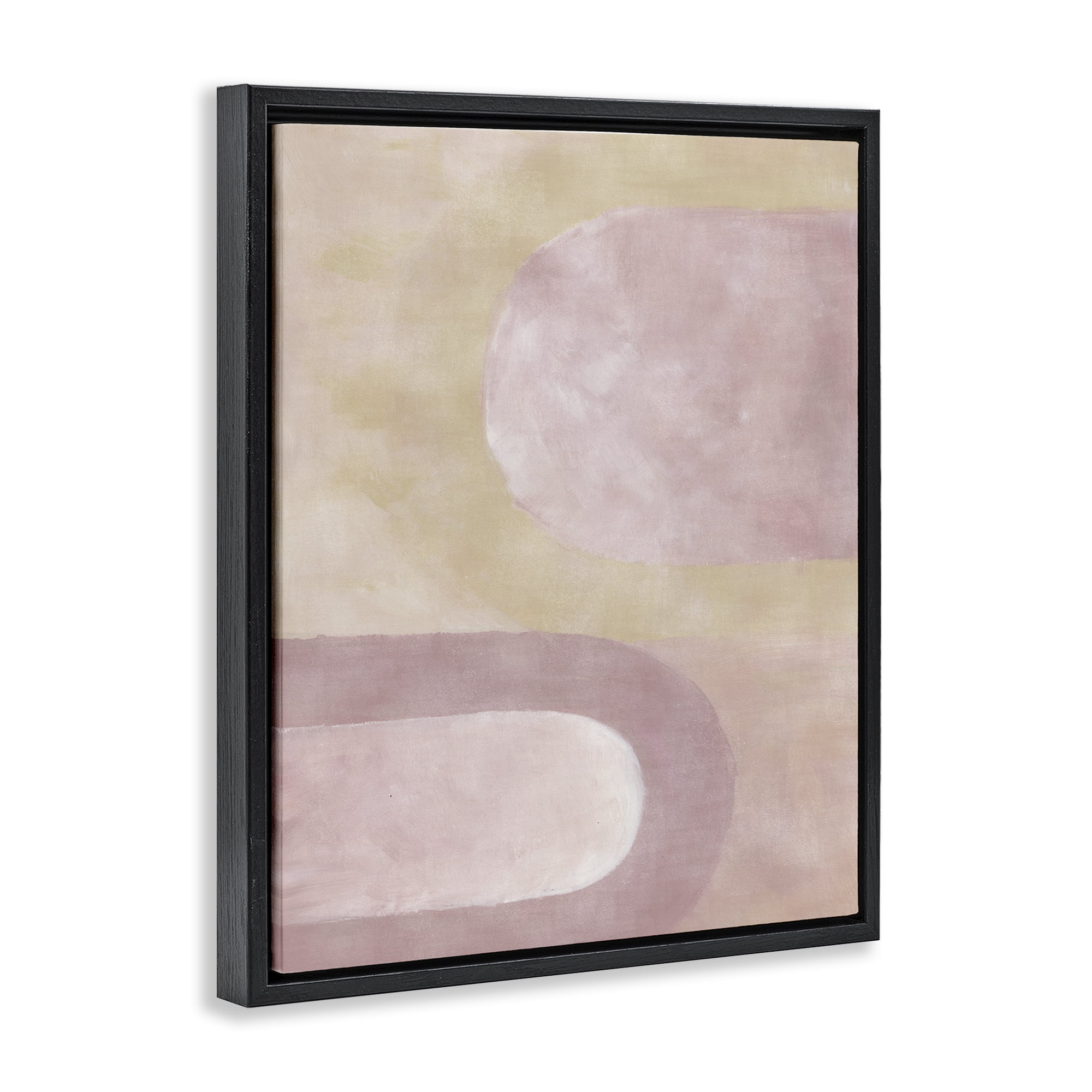 Stupell Industries Muted Pink Arches Abstract & Fractals Painting Black Floater Framed Canvas Art Print Wall Art, 17 x 21
