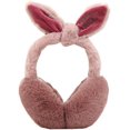 thumbnail image 1 of Women Winter Cute Rabbit Ears Foldable Warm Fleece Ear Cover, 1 of 1