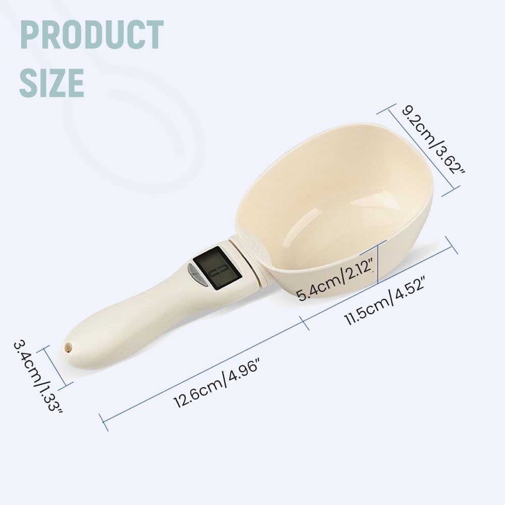 Digital Measuring Spoon Scale, 800g Capacity 0.1g High Precision with LCD Display, Accurate Portion Control for Cooking Baking Coffee Pet Food