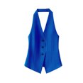 thumbnail image 3 of WLOMHUW Halter V-Neck Suit Vest for Women Single Breasted Tailored Waistcoat with Backless Blue S, 3 of 5