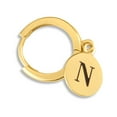 thumbnail image 2 of Sterling Silver 18K Gold Plated Initial N Disc Drop Huggie Earring, Half-Pair, 2 of 7
