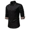 thumbnail image 2 of TMOYZQ Men's Long Sleeve Dress Shirts Stretch Wrinkle-Free Formal Shirts Business Casual Button Down Work Shirts Tuxedo Wedding Shirts, 2 of 7