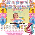 thumbnail image 1 of Cartoon English Teacher Theme Child Birthday Party Decor Ms&Racheled Balloon Banner Backdrops Cupcake Toppers for Kids Gifts R-4 Other, 1 of 6