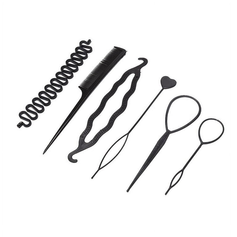 Ostrifin 6Pcs/Set Hairstyle Braiding Tools Pull-Through Hair Needle  Dispenser Hair Comb