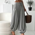 thumbnail image 2 of Gaukiv Womens Balloon Pants Cinched Cuff Wide Leg Trousers Gray M, 2 of 4