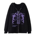 thumbnail image 3 of Wxolcjlv Skeleton Graphic Zip‑Up Hoodie for Women Roomy Cut Pullover Hoodies, 3 of 3
