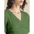 thumbnail image 4 of Moomaya Womens Front Slit Dress, V Neck Short Sleeves Summer Midi Dress, 4 of 7