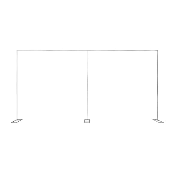 Background Wedding Backdrop Stand 19.69*9.84ft, Adjustable Metal Flower Support Stand Decoration for Birthday Party, Silver
