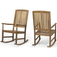 thumbnail image 1 of Noble House Arcadia Outdoor Acacia Wood Rocking Chairs (Set of 2) Teak, 1 of 4