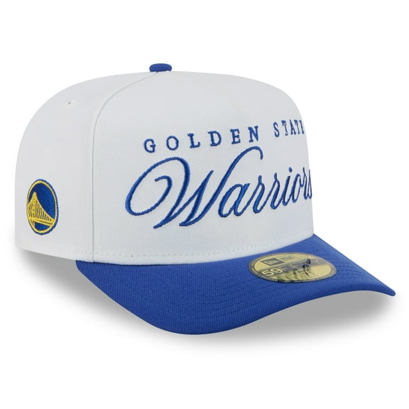 Men's New Era White/Royal Golden State Warriors 2025 NBA Draft A-Frame 59FIFTY Fitted Hat