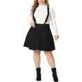 thumbnail image 2 of Agnes Orinda Women's Plus Size Adjustable Strap Jeans Suspender Cross Back Mini Denim A-Line Skirts, 2 of 5