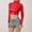 F-419Red, variant on Women's Cropped Top Long Sleeve Turtleneck Solid Color Metallic Leather Comfortable Stylish Slim Fit Tee For Party Daily Wear,Silver,Xxl