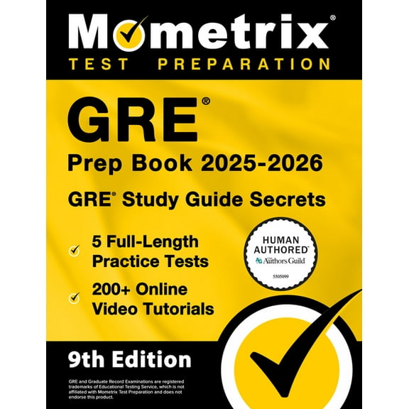 GRE Prep Book 2025-2026 - 5 Full-Length Practice Tests, 200  Online Video Tutorials, GRE Study Guide Secrets: [9th Editi, (Paperback)