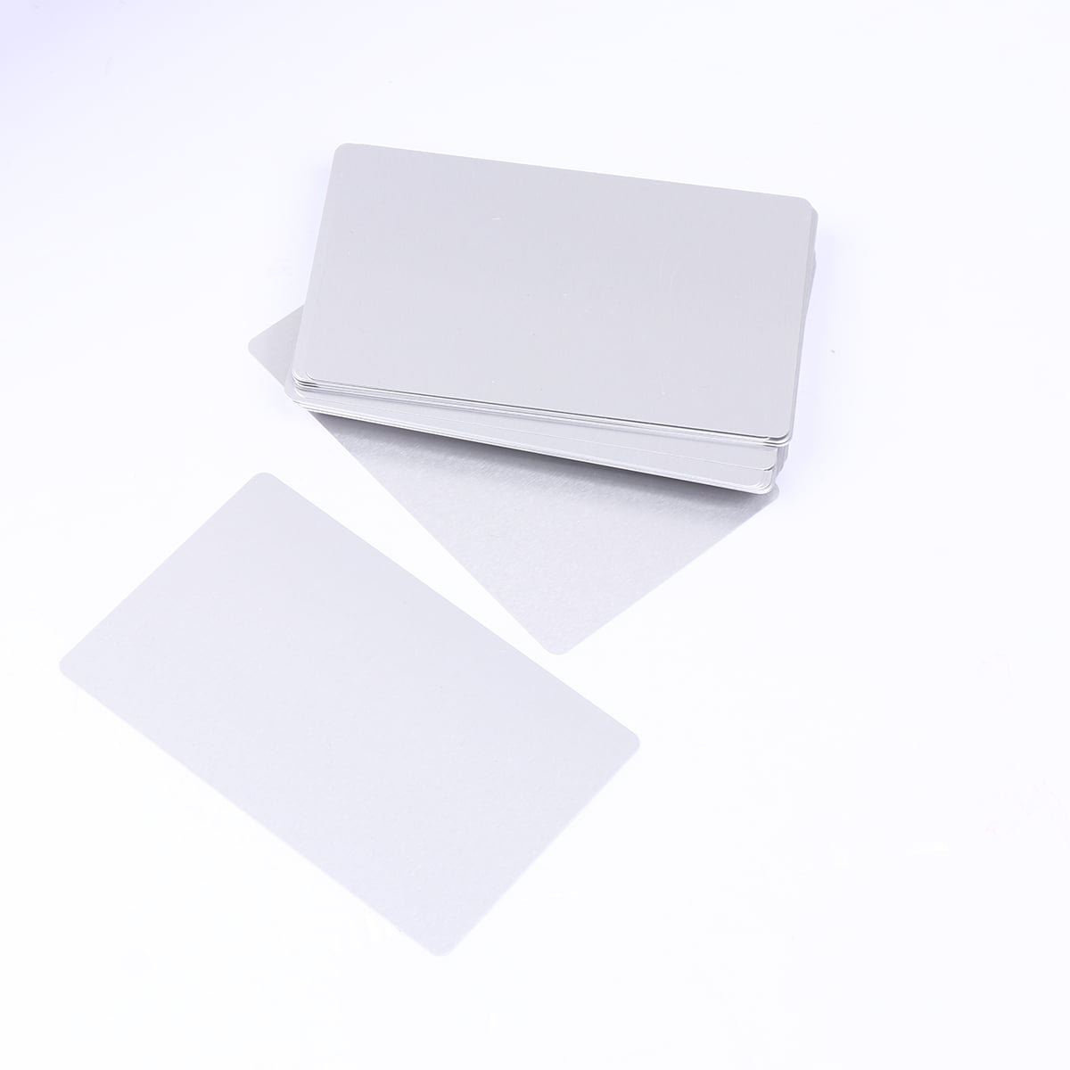 50 Pcs 0.2mm Thin Colored Anodized Aluminum Business Blank Machine Engraver and CNC Engraving Available (Silver), Size: 9