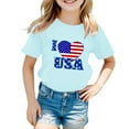 thumbnail image 2 of EnJoCho Kids Basic Tops Boys and Girls 4th Of July American Flag Patriotic Short Sleeve Shirt 4 14 Years Trendy School Home Casual Tops, 2 of 9