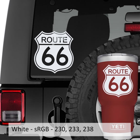 Collectible Decals Route 66 Road Sign Vinyl Decal