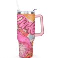 thumbnail image 2 of 40oz Colorful Botanical Mushroom Stainless Steel Flip Straw Tumbler Spill Proof Travel Cup Double Wall Vacuum Insulated Coffee Mug with Top Handle, 2 of 6