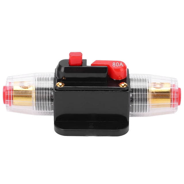 Protector de fusible reiniciable de plástico fenólico de cobre rojo para sistema de Audio de coche, diámetro de cable aplicable de 1-6mm(80A)