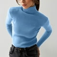 thumbnail image 2 of Lindreshi Womens Sweaters Clearance Women's Turtleneck Pullover Sweater Solid Color Base Top, 2 of 6