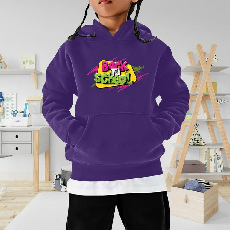 Children s Winter Fashion Festival Printed Solid Color Long Sleeved Hoodie Casual and Comfortable Coat Boys Large Sweatshirts Hoodie Sleeves Kids