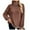 Brown, variant on Sweater for Women Color Block Long Sleeve High Collar Loose Fit Casual Knitted Jumper Top