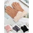 thumbnail image 6 of Gustave Women's Thermal Warm Winter Gloves Touchscreen Soft Fleece Lining Gloves Chamois Suede Outdoor Driving Ski Mittens, Pink, 6 of 8