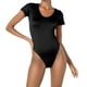 thumbnail image 1 of Body de manga corta con cuello redondo y alta elasticidad para mujer - Mono ajustado, 1 of 4