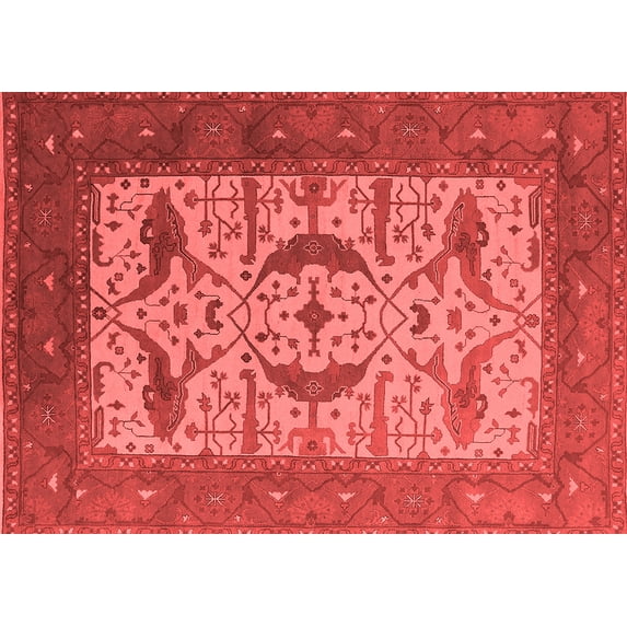 Ahgly Company Indoor Rectangle Oriental Red Industrial Area Rugs, 5' x 7'