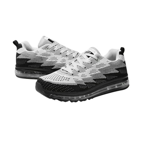 

Well Men Women Sports Shoes 833 Unisex Casual Shoes Air Sole Shoes Shock Absorption black&gray