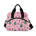 thumbnail image 2 of Lunch Bag Portable Crossbody Meal Bag Cooler Bag Insulated Lunch Bag Food Bag Handheld & Crossbody Design Christmas Tree Seamless Cute, 2 of 6