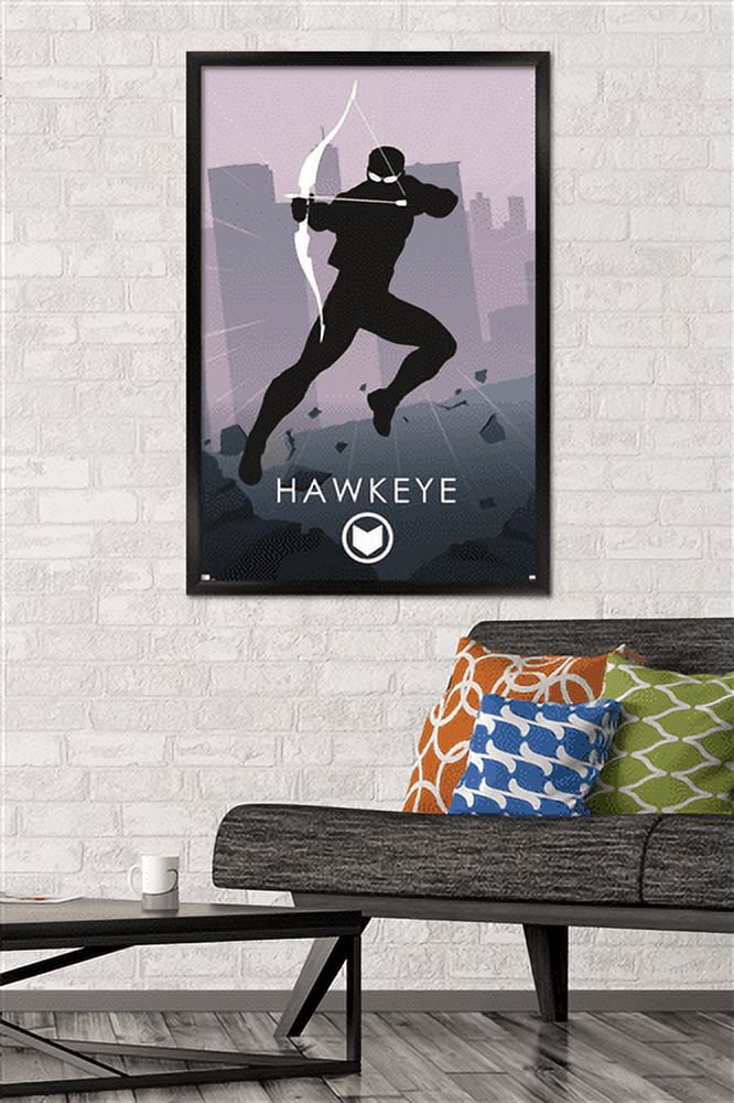 Marvel Comics - Hawkeye - Minimalist Wall Poster, 22.375" x 34", Framed