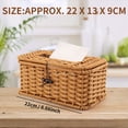 thumbnail image 4 of Cubierta de Caja de PañUelos Rectangular de RatáN, Soporte para PañUelos Tejido Bohemio, Dispensador de PañUelos de Granja Vintage para el Hogar, 4 of 5