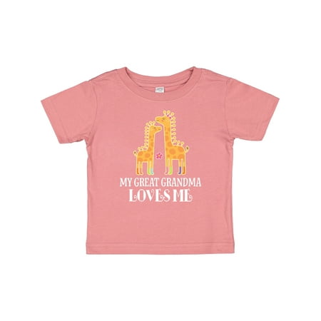 

Inktastic My Great Grandma Loves Me Giraffe Gift Baby Girl T-Shirt