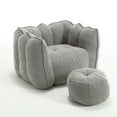 thumbnail image 6 of Beanbag Chair with High Resilient Foam, Bean Bag Chair for Adults Comfortable Square Lazy Sofa with Footstool, Lazy Sofa To Gaming, Reading, and Watching TV, 6 of 12