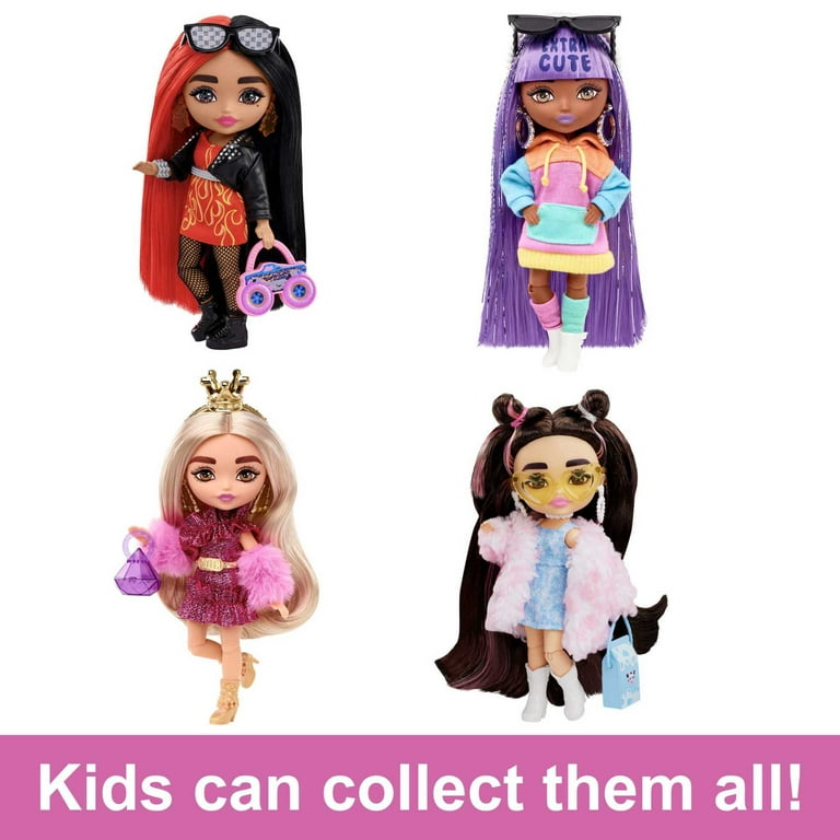 Barbie Extra Minis Doll with Red & Black Hair, Flame-Print Dress