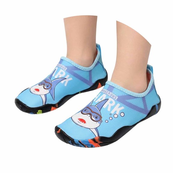 Swim Shoes for Kids Boy's Girl's Kids Water Shoes Barefoot Swim Quick Drying Lightweight Sport Swim Shoes Sky Blue 4-5Y