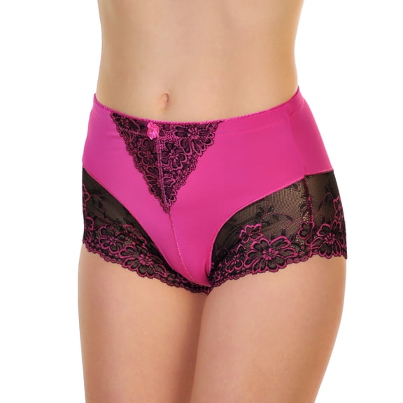 Angelina Women's High Waist Light Control Briefs with Lace Accent Detail (6-Pack)