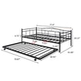 thumbnail image 4 of Unique Choice Metal Frame Daybed with Pull Out Trundle ,Twin Size Daybed Frame for Living Room Bedroom,Black, 4 of 8