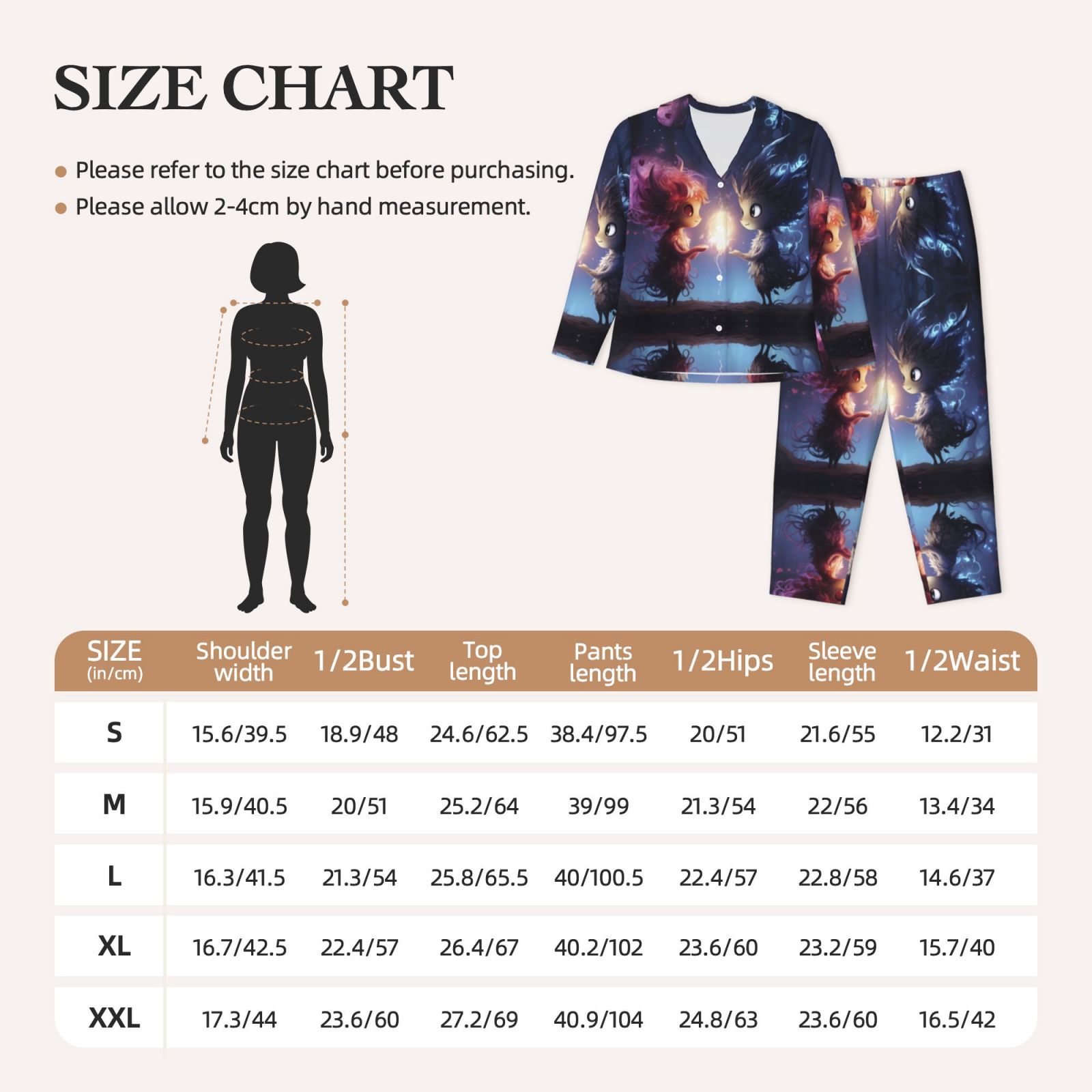 Pajamas for Women Set - Dreamy Forest Elf Comfy Long Sleeve Button Up Pajama Sets for Women 2 Piece, Soft Sleepwear Nightwear Pjs Lounge Sets for Women with Pockets