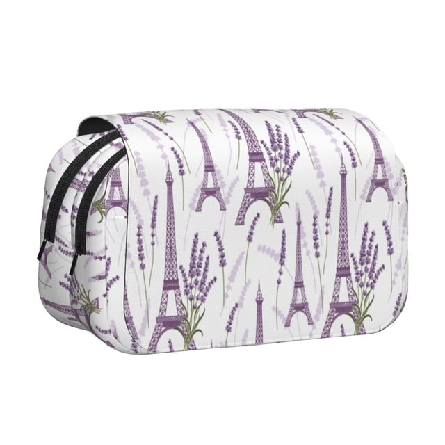 Easygdp Lavender Flowers para Estuche de Lápices con Tapa Flip, Suministros de Oficina y Universidad para Adolescentes y Adultos