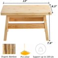 thumbnail image 2 of Bamboo Step Stool One Step Stool Potty Training Stool Portable Sturdy Bedside Stool for High Beds Kids Adults Support up to lbs Easy Assembly, 2 of 6
