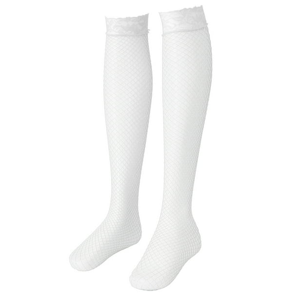 1 / Mujeres Mallas de Encaje Top de Malla Medias Altas hasta El Muslo Pantimedias Calcetines - Blanco, 100 cm Sunnimix Medias de malla de mujer