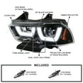 thumbnail image 5 of Spec-D Tuning Jet Black Dual LED Tube Projector Headlights Compatible with 2011-2014 Dodge Charger, Left + Right Pair Headlamps Assembly, 5 of 7