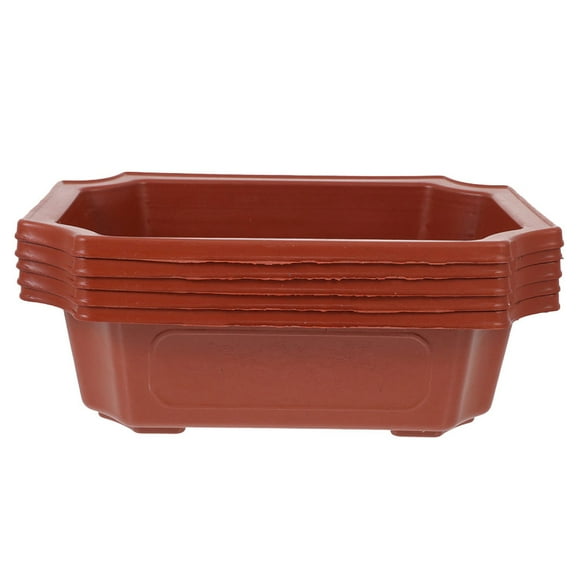 MasteelfCA 5Pcs Balcony Plastic Bonsai Pots Rectangular Plant Planter Home Flower Pots Windowsill Garden