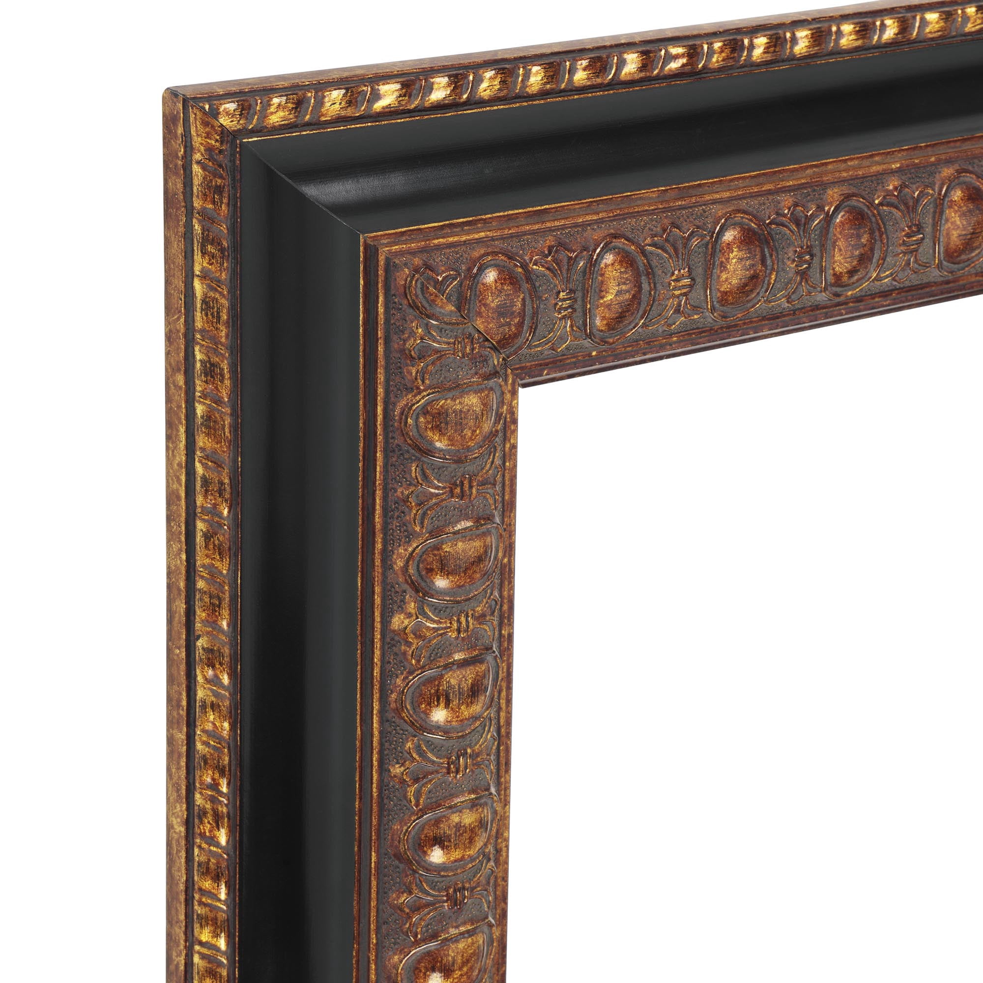 Imperial Frames Canterbury Collection 18x24" Antique Copper & Black Baroque Wood Frame, Hand-Finished, Museum-Quality Open Back Frame for 3/4" Canvas & Panels