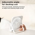 thumbnail image 5 of Small Portable Fan Rechargeable | Portable Desk Fan for Office Home Camping Travel | Foldable Usb Personal Cooling Fan White, 5 of 7