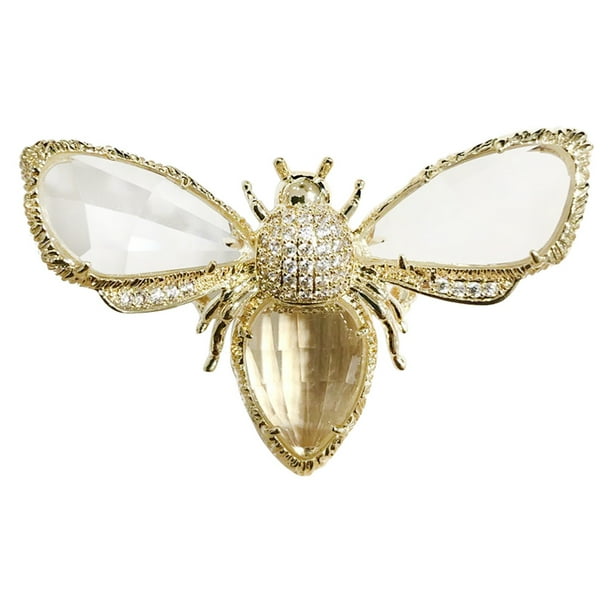 BRIGHTFUFU Anillos de personalidad de mujer Anillo de dedo índice ajustable Elegante anillo en forma de abeja Joyería de moda para niña para decoración (dorado)